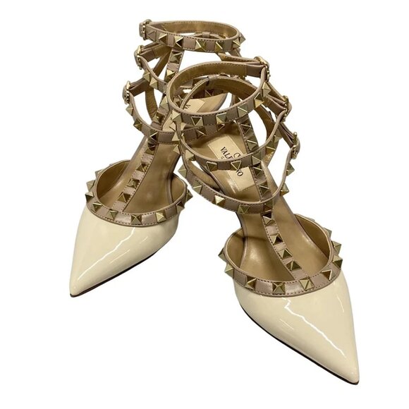 VALENTINOGARAVANI - Cream Gray Beige Women's Sandals 246-081625 - Picture 2 of 6